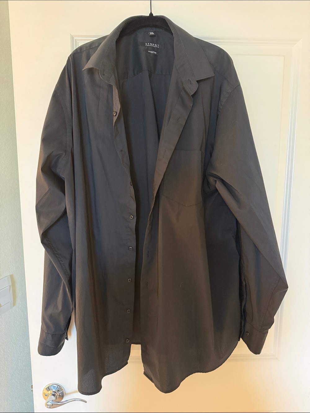 Synergy Black Long-Sleeve Button Shirt